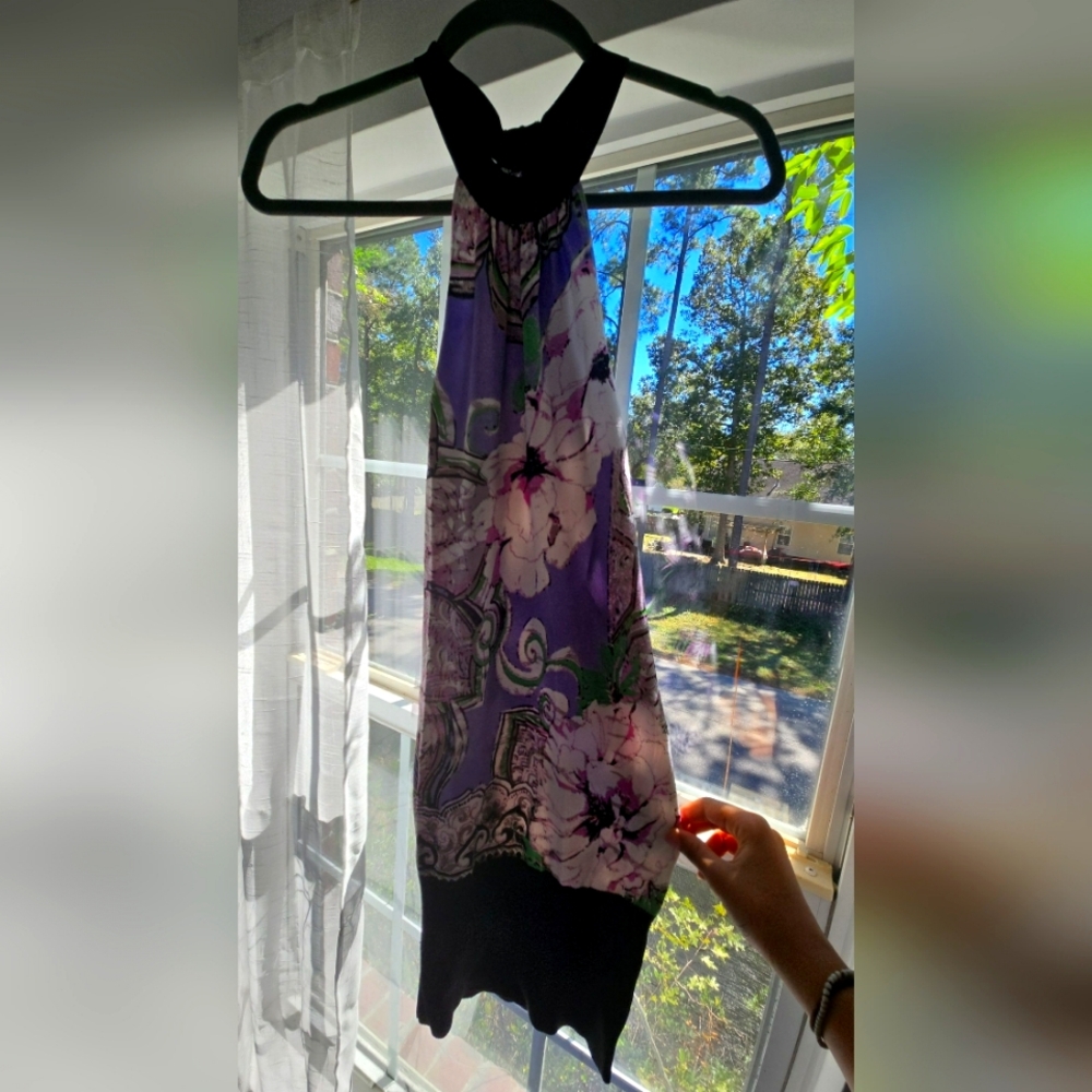 2b BEBE floral halter dress